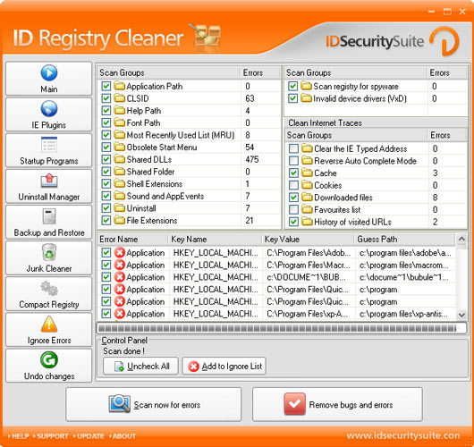 ID Registry Cleaner Screenshot